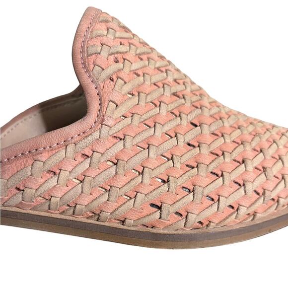 JOURNEE SIGNATURE PERRI Women's Pink‎ & Tan Woven Leather Slip-On Mule Size 9 - Picture 7 of 11